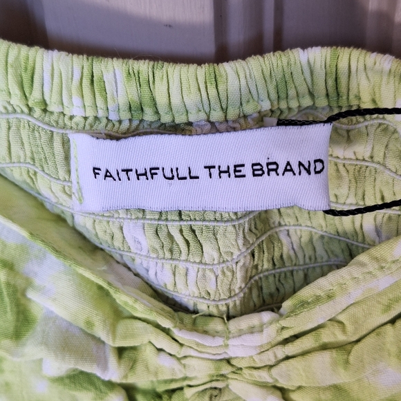 Faithful The Brand Dress Sz6 Puff Sleeve/Back Smocking Bra Form Sweetheart Front - Picture 3 of 14
